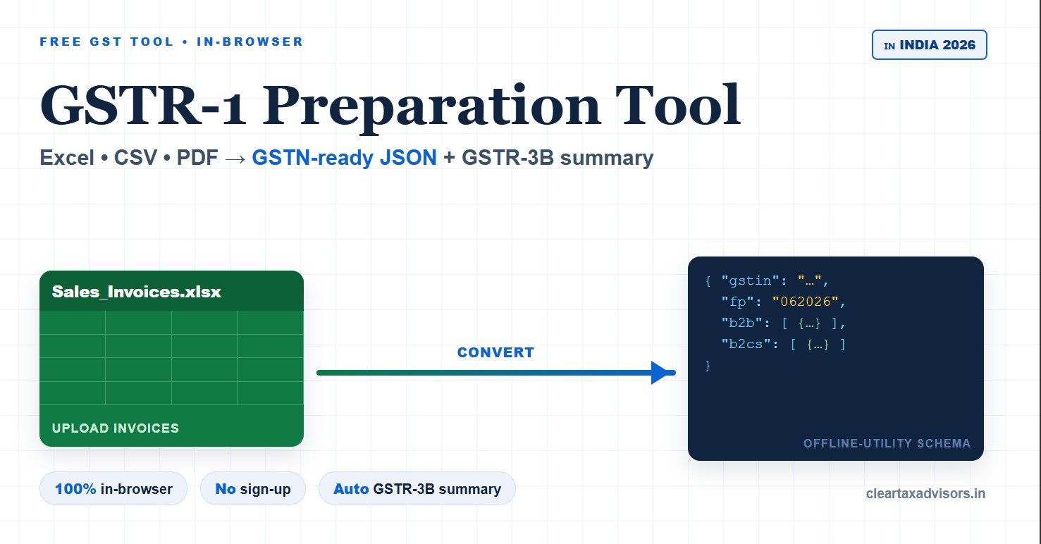 GSTR-1 Preparation Tool – Free GSTR-1 JSON Generator (Excel to JSON)